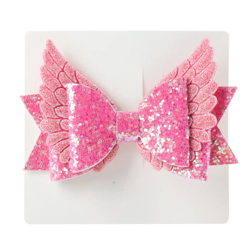 

Thumblina Gold Angel Wing Princess Hairgrips Glitter Hair Bows with Clip Dance Party Bow Hair Clip Girls Hair Accessories