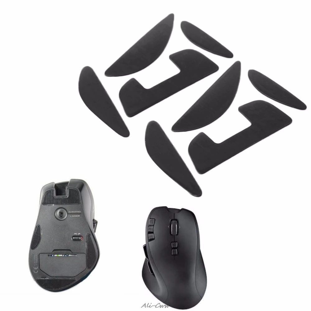 2 комплекта черная мышь коньки для ног Мыши скейт коврик Logitech G700 G700S лазерная
