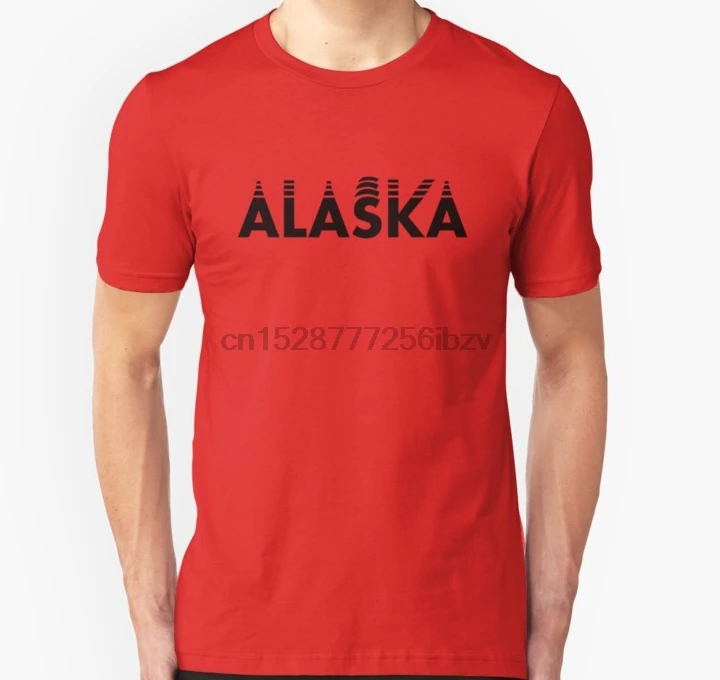 

Men t shirt Short sleeve Vintage Alaska Red T shirt Retro Outdoors and Adventure Unisex T Shirt Women t-shirt tee tops