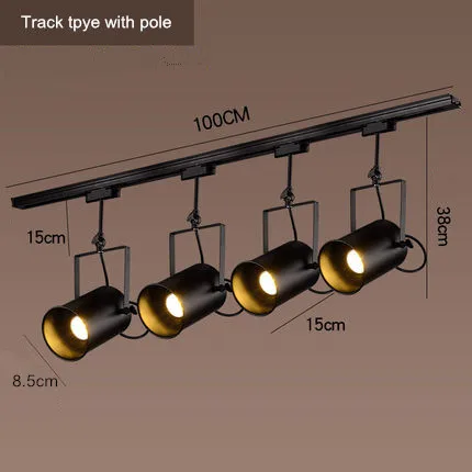Современный светодиодный светильник на рельсах, светильник для магазина одежды, витрины, выставочный Точечный светильник, Домашний Светильник, точечные светильники - Испускаемый цвет: 4 heads with pole