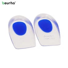 Beurha, 1 пара, силиконовые гелевые ортопедические стельки, массажная подушка, подушка для ухода за ногами, подушка для обуви, облегчающая боль, подушка на пятке, подошвенный фасциит
