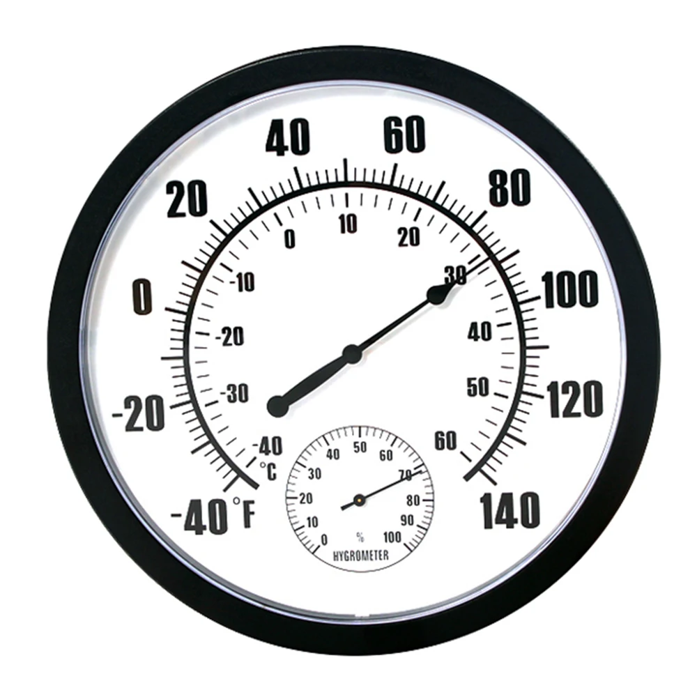 

25cm Dial Plastic Case Thermometer Hygrometer Hygro-thermometer Wall Mounting