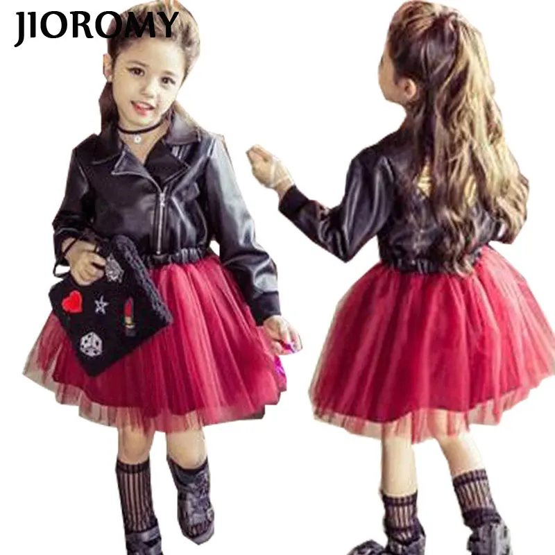 

2019 New Girl Princess Leather Dress Party Dress tutu veil red sequined dress Diamond Kids Clothes Birthday wedding