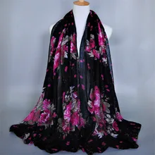 10 цветов платок woemn Бандана с цветочным принтом каракули длинные шали из вискозы хиджаб головы пашмины мусульманские шарфы палантин глушитель