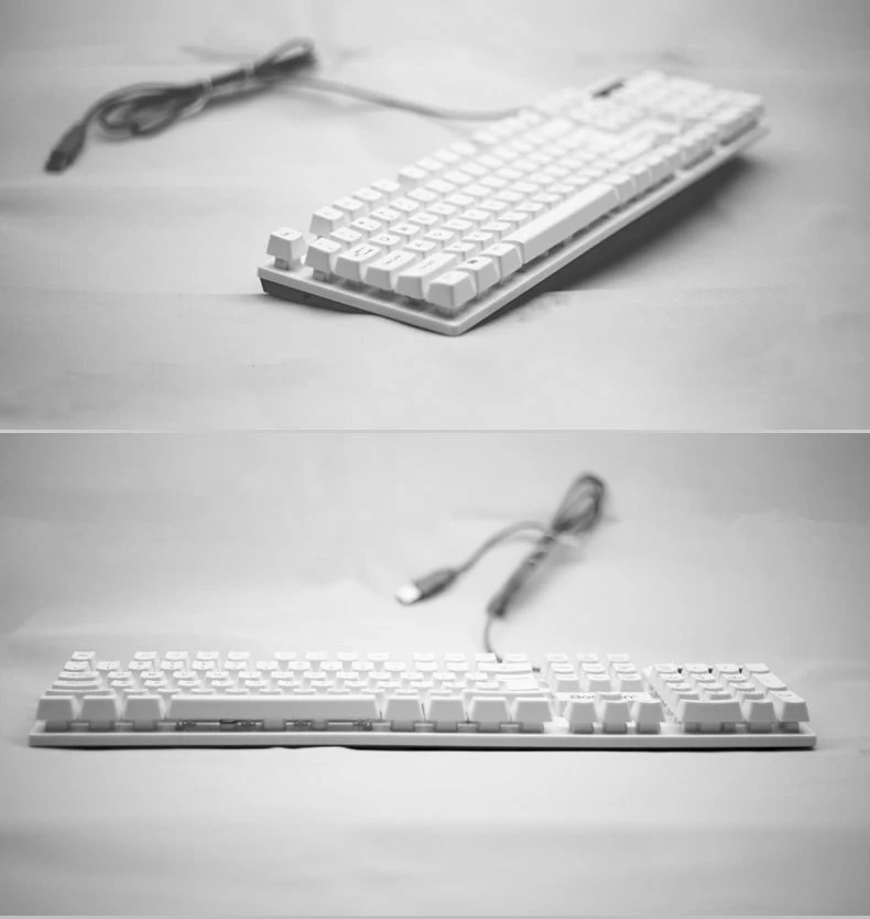 Bosston USB Проводная клавиатура, механические игровые клавиатуры, 104 английские клавиши, светодиодные брелки с подсветкой для ПК, ноутбука, рабочего стола
