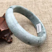 57~ 63 мм Сертифицированный класс "A" натуральный зеленый жадеит камень браслет из драгоценных камней