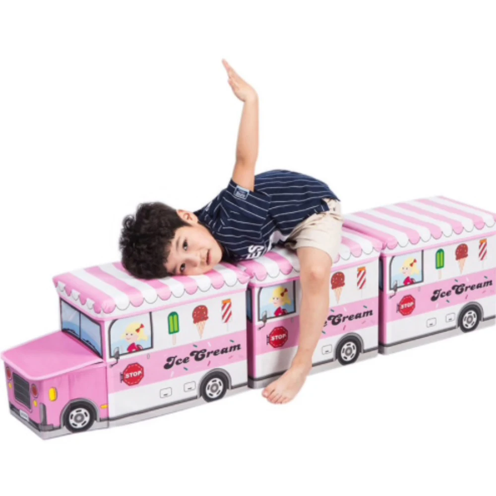Enjoybay 2 in 1 Bus Shape Storage Box Mutifunctional Storage Chair for Baby Toys Clothes Kids Cartoon Car Toy Storage Basket Enjoybay 2 in 1 Bus Shape Storage Box Mutifunctional Storage Chair for Baby Toys Clothes Kids Cartoon Car Toy Storage Basket