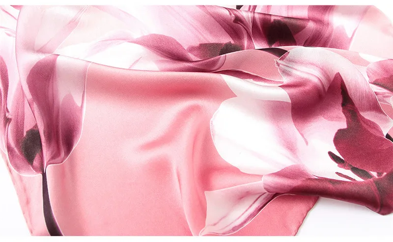 Butterfly Print Silk Scarf Spring Pure Silk Scarf Shawl Hand-rolled Edges Natural Silk Scarf Women Fashion Scarves Wraps