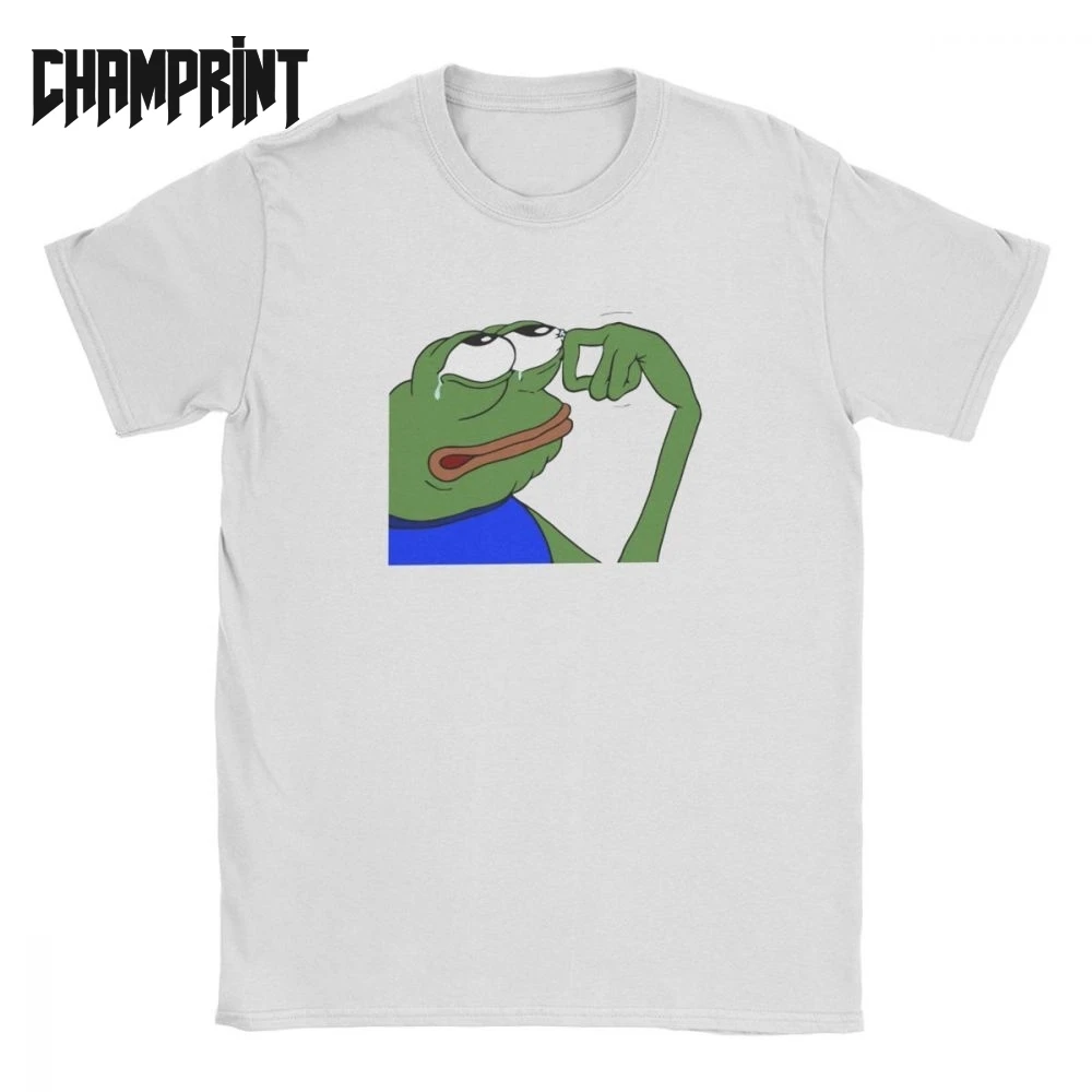 

Men's T-Shirts Pepe Frog Sad Cool 100% Cotton Tees Short Sleeve Funny Meme T Shirt Crew Neck Tops Unique