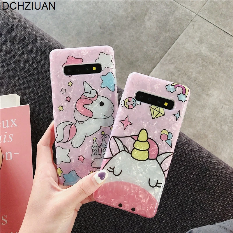 

DCHZIUAN Conch Shell Unicorn Cute Phone Cases For Samsung Galaxy S10 Plus S10 Case Cover For Samsung S8 S9 Plus Note 8 9 Coque