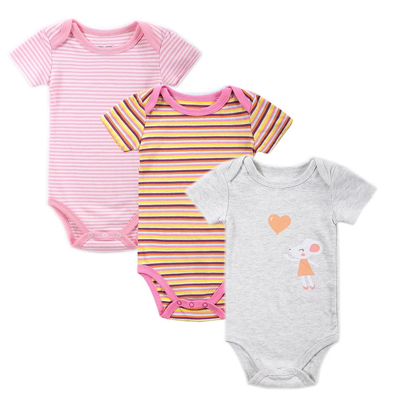 Mother Nest 3 Pieceslot Fantasia Baby Bodysuit Infant JumpsuitOverall Short Sleeve Body Suit Baby Clothing Set Summer Cotton (2)