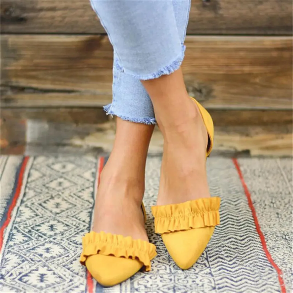 

Fashion Shoes Women Girl Pointed Toe Flat Ladies Fashion Solid Casual Loafers Single Shoes 2019 Summer Soft Flat Shoes