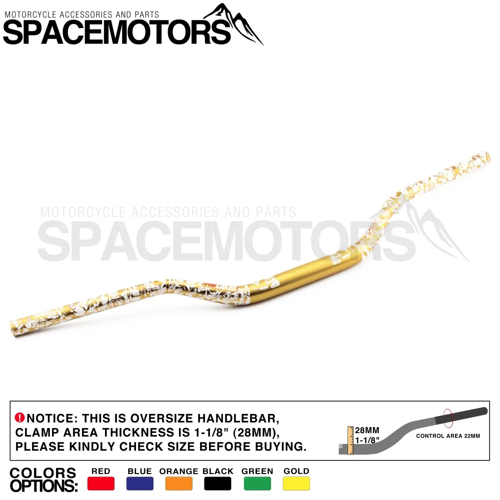 Gold Mulisha 1-1/" fatbar руль 28 мм moto cross enduro pitbike dirtbike ручка RMX DR DRZ RM JR 85 125 200 250 400 650