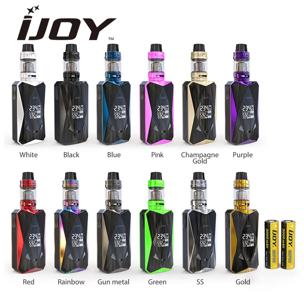 Оригинал IJOY Diamond PD270 234 W TC комплект 6000 mAh 20700 Батарея с 4,2 мл капитан X3S Subohm бак и Diamond мод E-сигареты комплект