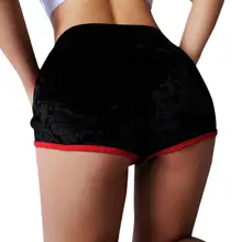 Женские летние велюровые шорты сексуальные короткие джинсы мини Горячая Клубная одежда бархатный галстук сшивание сексуальные красные шорты