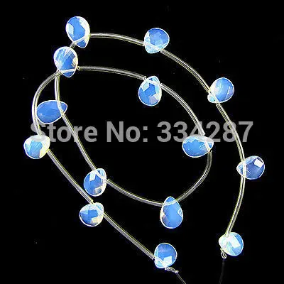 

Hot sell ->@@ faceted opal quartz flat teardrop beads 15" strand -Top quality free shipping