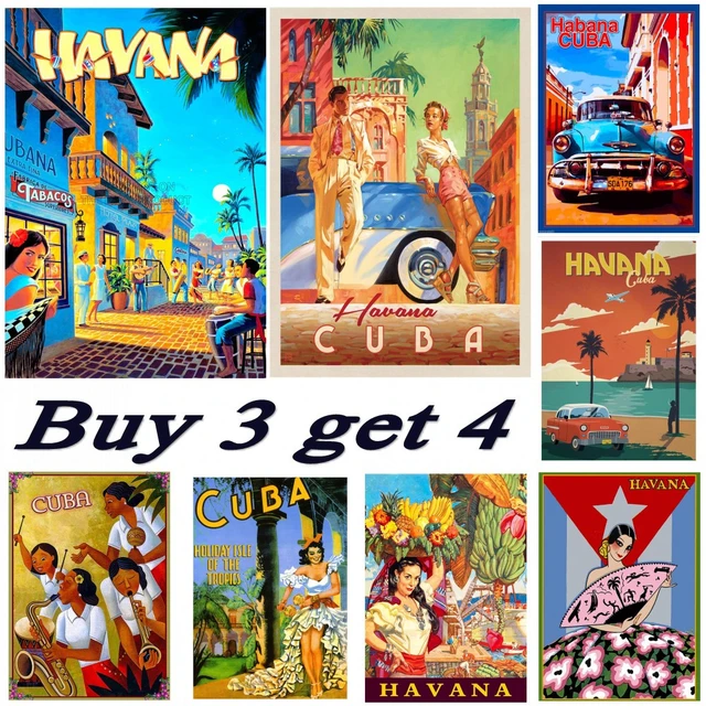 Havana Cuba Old Cars Oldtimer Poster Metal Plaque Painting Décor Cinema  Club Party Create Tin Sign Poster - AliExpress