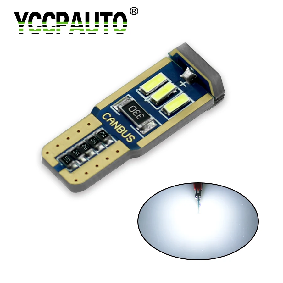

YCCPAUTO T10 Can bus No Error W5W White Car Wedge Tail Side Parking Light 9 LED 4014SMD No polarity Good Quality 1PCS