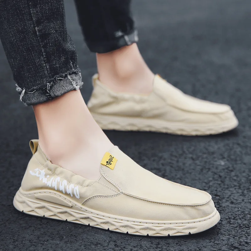 Canvas Loafers Shoes Slip on Men Casual Summer Breathable Comfortable High Quality Soft Men's Flat Zapatos De Hombre | Обувь