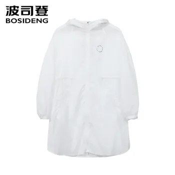 

BOSIDENG 2019 new women's fashion hooded casual thin jacket windbreaker zipper coat B90521022