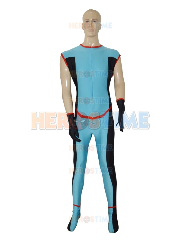 New Custom Made Blue Superhero Suit Lycra Spandex Zentai Catsuit for Halloween and Cosplay Party