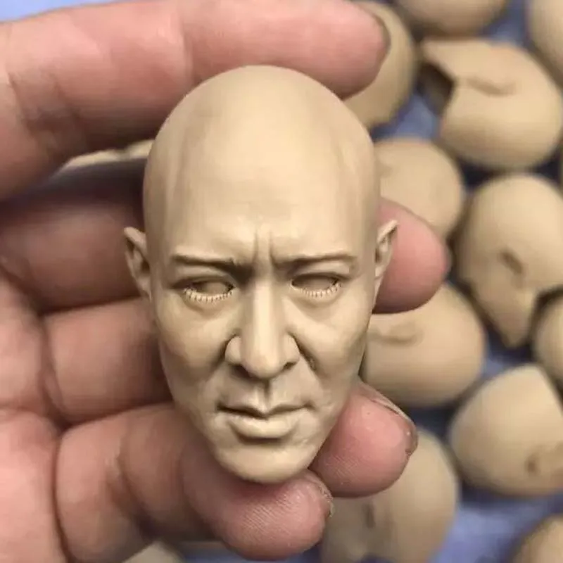 Неокрашенная масштаб 1/6 Jet Li белая голова модель сделай сам Huang Feihong для 12 дюймовой