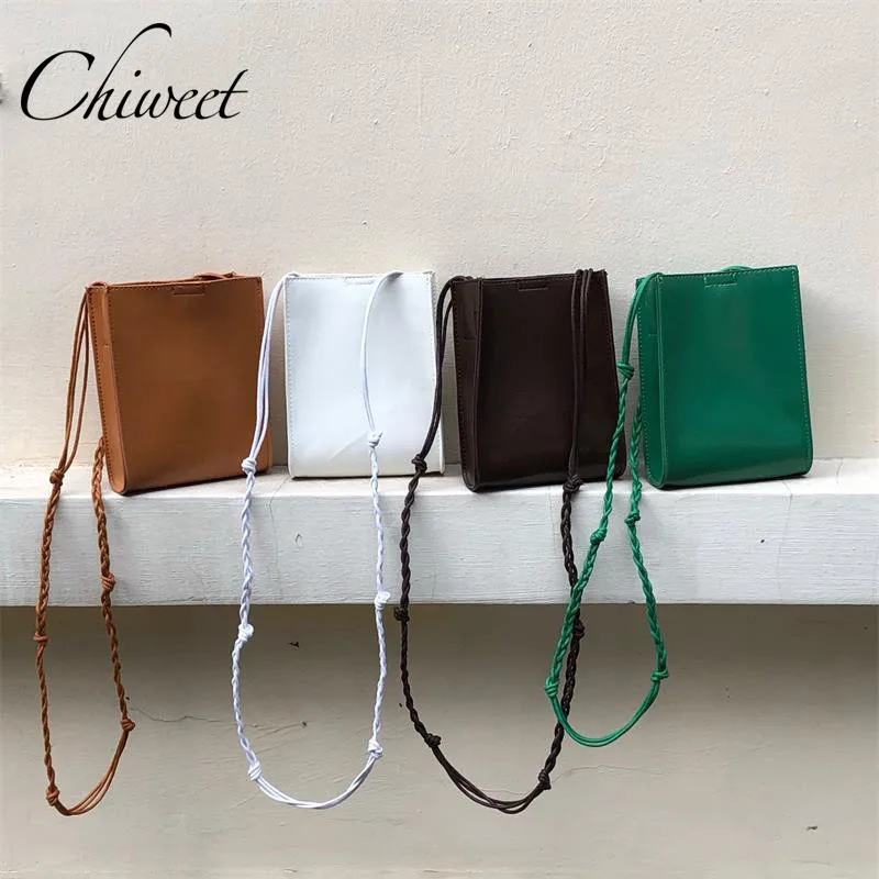 

Ins Designer Small Phone Bag Casual Simple Women Messenger Bags Brand Girls Weave Strap Shoulder Bags Luxury Leather Handbags