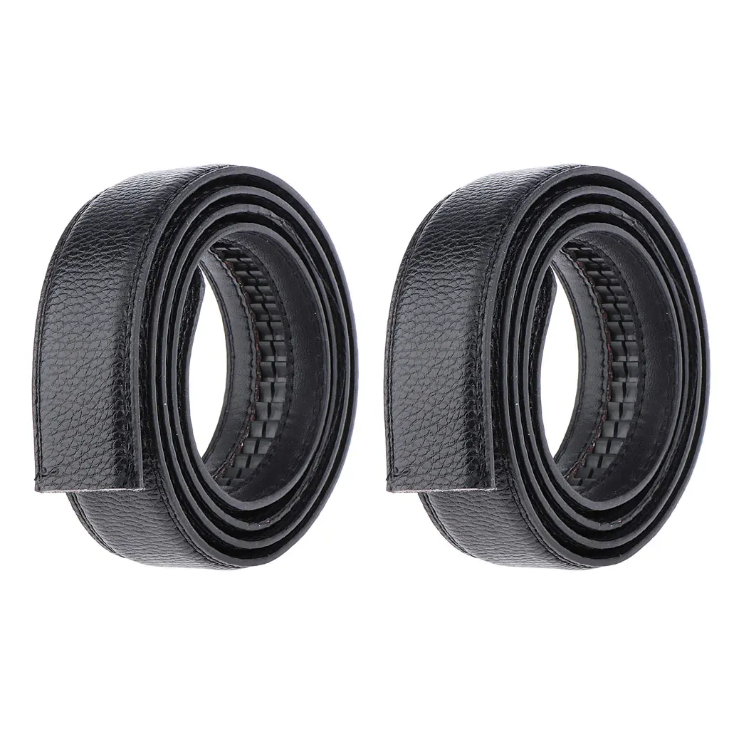 

2pcs/lot Belt Replacement Artificial Leather Mens Automatic Belt Strap Adjustable Waist Belt without Buckle