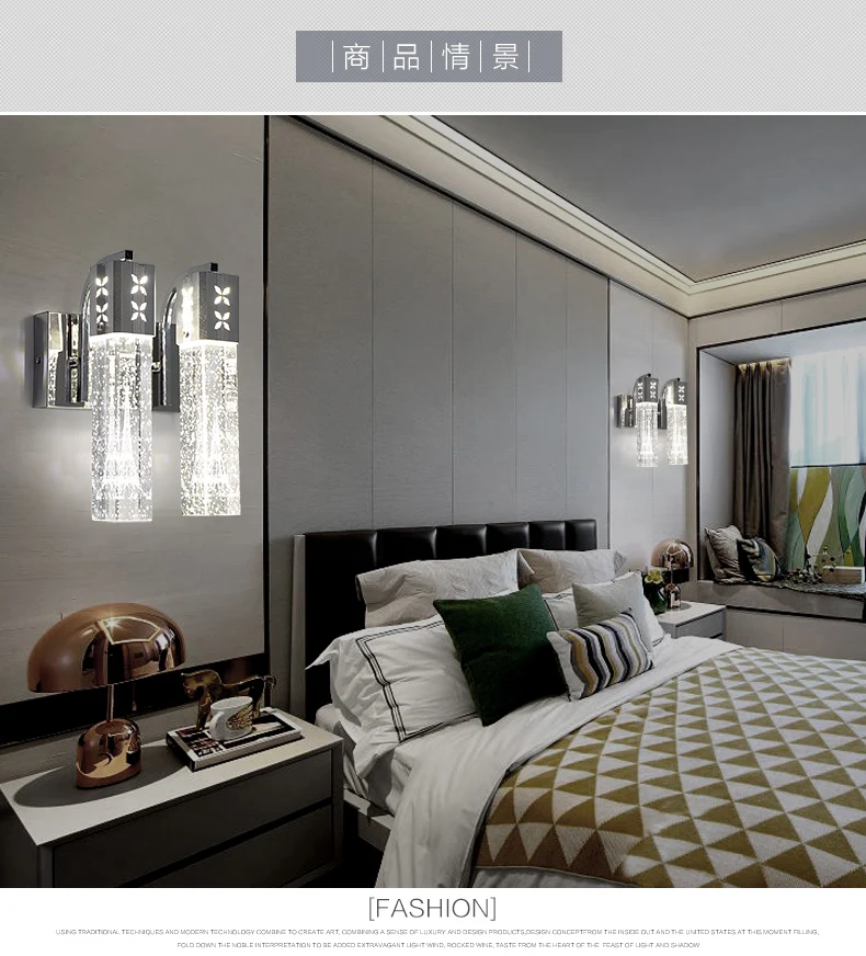 Iwhd Кристалл wandlamp светодиодный настенный светильник для Ванная комната бра настенный светильник современный дом Освещение Лестницы рядом