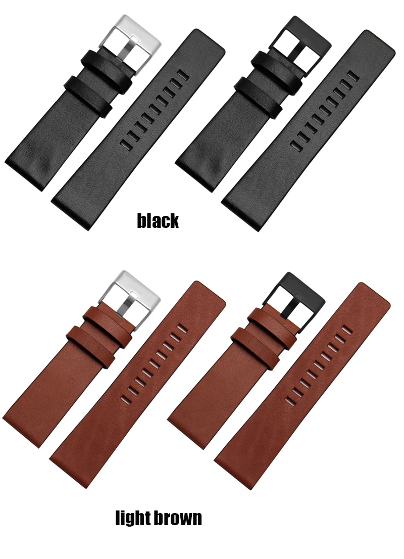 Moda pulseira de couro genuíno relógio masculino