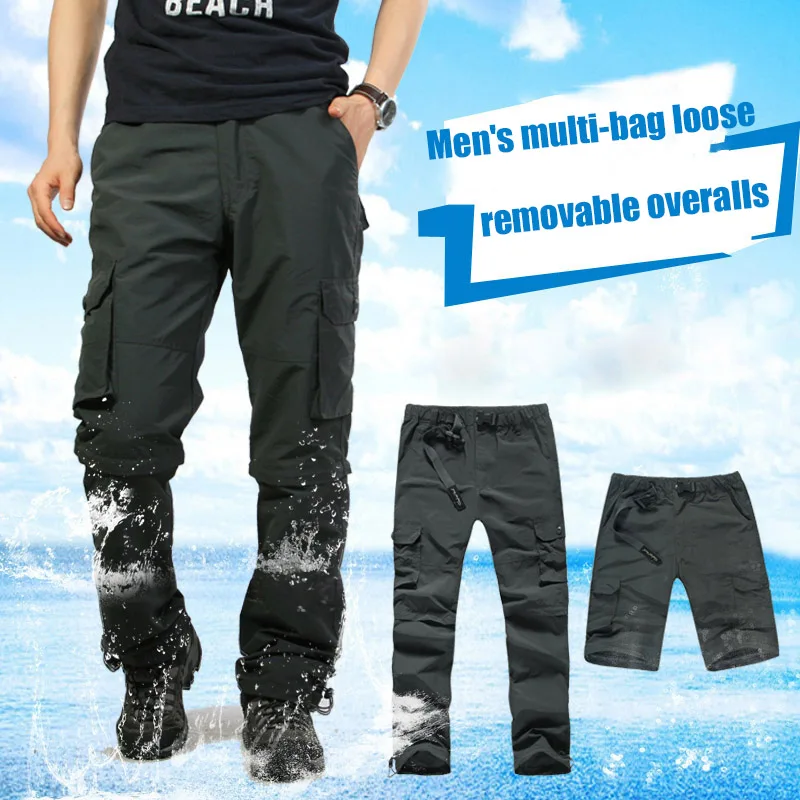 

HOT Men Casual Work Trouser Pants Workwear Multi Pockets Convertible for Outdoor Summer 19ING