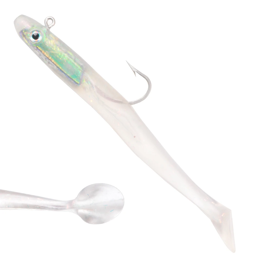 

LUSHAZER fishing soft bait 14.5cm 25g Jig Lead Fishing lure Fish T Shape Tail Wobblers Artificial Bait Silicone