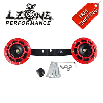 

FREE SHIPPING - 2pcs 12v 115DB Super Loud Compact Electric Blast Tone Air Horn Kit with bracket For Motorcycle and Car
