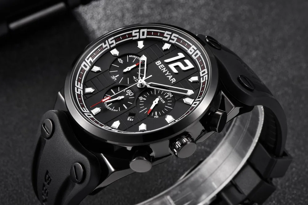 Новые BENYAR мужские часы спортивные/Военные/Кварцевые/часы мужские часы лучший бренд Роскошные мужские часы с хронографом Relogio Masculino