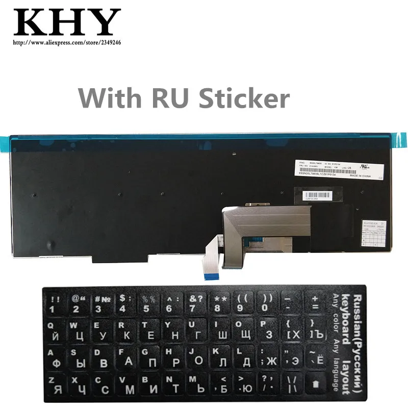 Новая оригинальная американская клавиатура для ThinkPad L570 FRU 01AX610 01AX651/совместимая с w/RU наклейка "Россия" 01AX633 01AX674