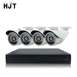 HJT 5.0MP H.265/H.264 4CH NVR комплект видеонаблюдения Системы встроенных IP Камера P2P ИК IP66 Всепогодный видеонаблюдения комплект электронной почты