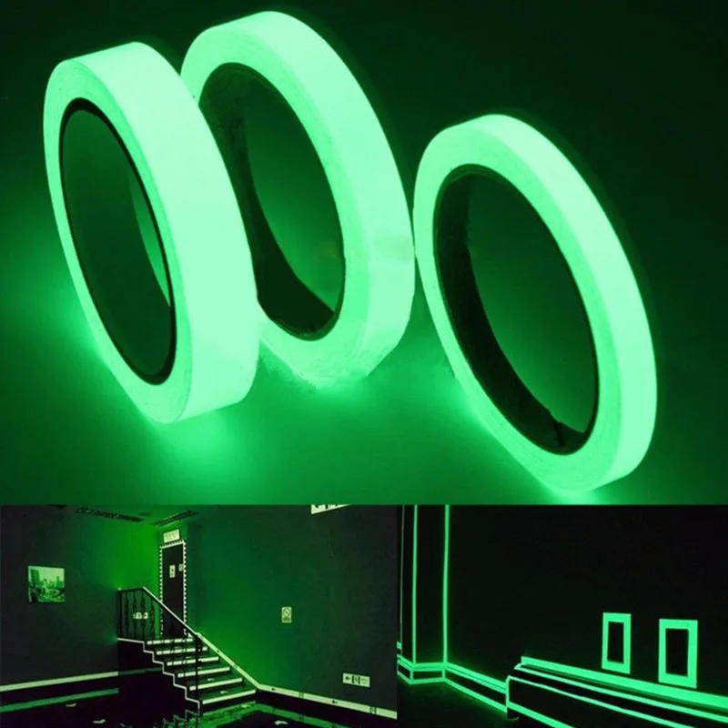 

10mm*6m White Skirting Boards Self Adhesive Glow Applicable Glow in Dark Luminous Tape Multi-Function Waterproof Adhesive Tapes