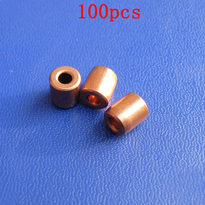 

100pcs Oil Bearing Inner Dia 3mm Outer Dia 7mm Length 8mm Iron Copper Base Ball Bearing Bushing Guide Sleeve PrecisionOilBearing