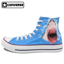 Sneakers Men Women Converse All Star Shark Original Design Custom Hand Painted Shoes Woman Man Christmas Gifts