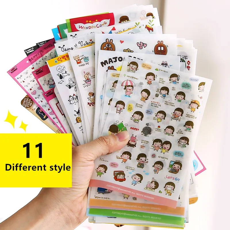 Leuke Molang Konijn Cartoon Dieren Sticker Pvc Cartoon Stickers Dagboek Sticker Plakboek Decoratie Briefpapier Stickers