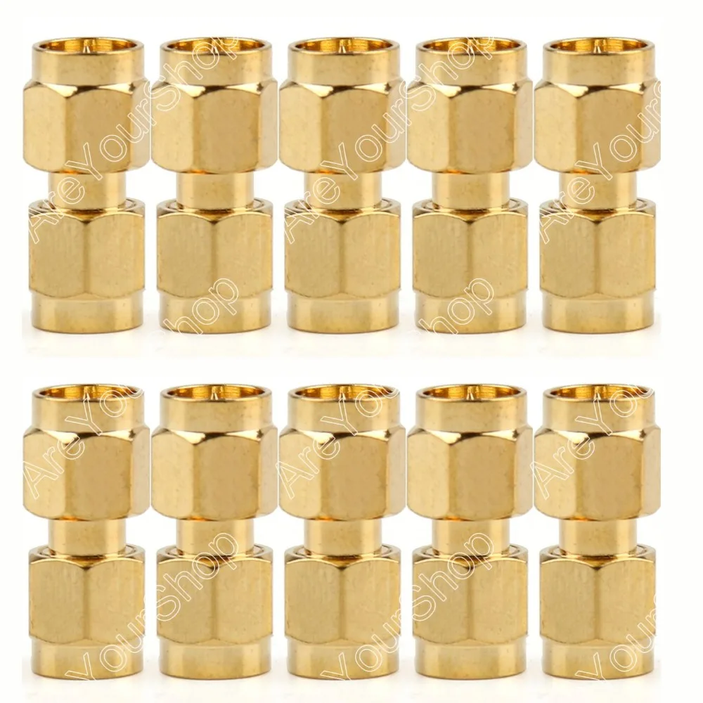Sale 10 PCS Mini Jack Plug Adapter RP SMA Male Jack To SMA Male Plug RF Connector Straight Gold Plating Wire Connector PTFE sale 10pcs adapter rp sma female plug to rp sma female connector straight reticulated high quality minijack plug wire connector