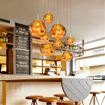 

ZFKG Glass Led Pendant Lamp Lights Hanging Lamp Melt Lava Light Fixture Modern Hanging Ceiling Lamps Chandelier Lighting