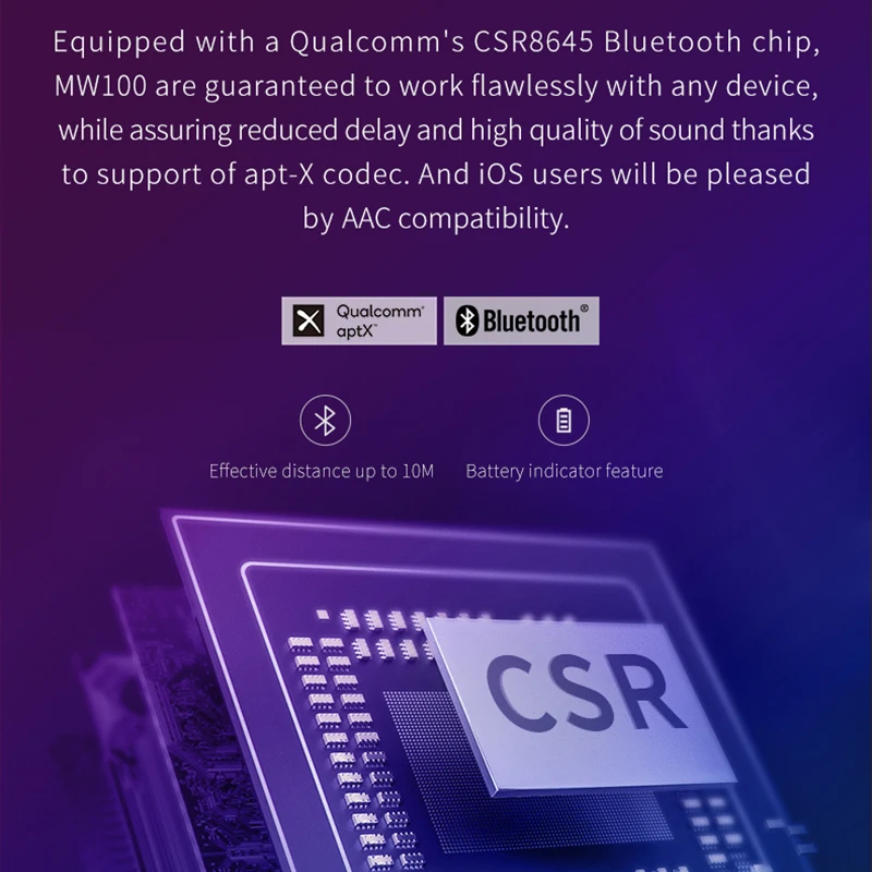 Shanling MW100 Bluetooth беспроводные наушники вкладыши CSR 4 1 AptX шейные спортивные с