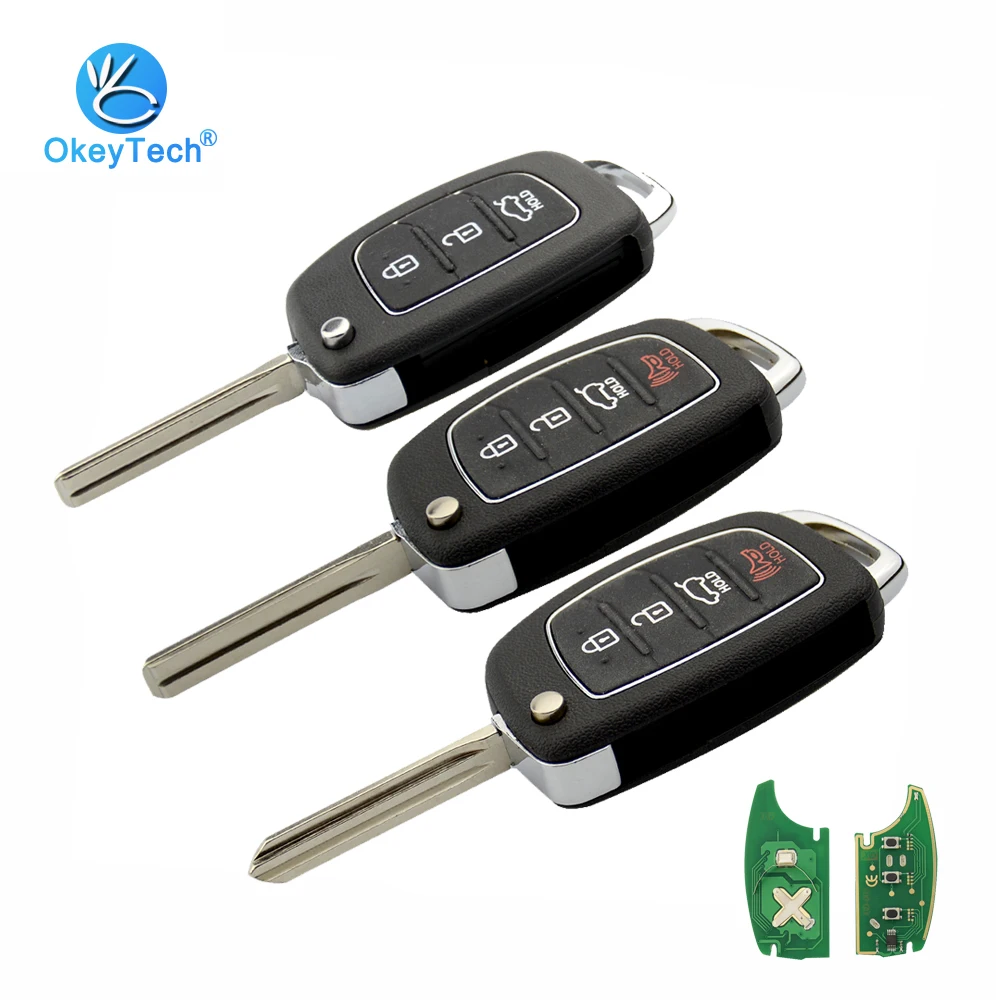 OkeyTech 3/4 Button Flip Folding Remote Key 433Mhz ID46 Chip Uncut Blank Blade for Hyundai Mistra Santa Fe IX35 IX45 Accent I40 OkeyTech 3/4 Button Flip Folding Remote Key 433Mhz ID46 Chip Uncut Blank Blade for Hyundai Mistra Santa Fe IX35 IX45 Accent I40