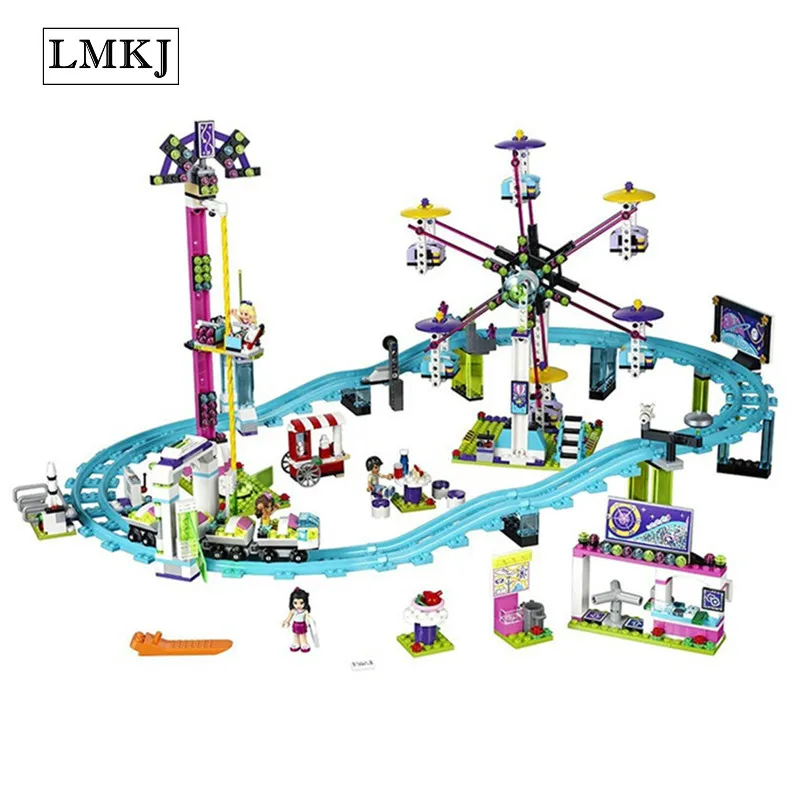 

Friends Amusement Park Roller Coaster Building Blocks Bricks Girls Toy Compatible with Legoingly 41130 for Children Gifts