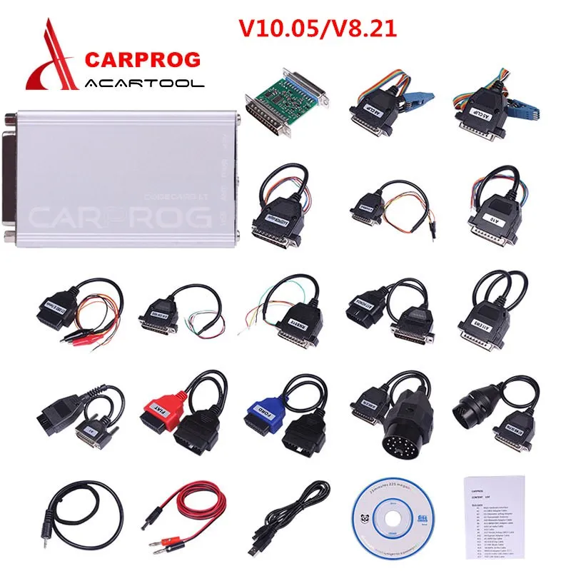 Новейший CARPROG V10.0.5 V8.21 автомобильный прог ECU Чип Tunning инструмент для ремонта автомобиля Carprog со всеми 21 предметами Адаптеры ECU программист