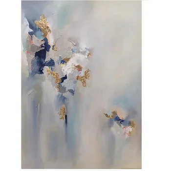 

Handmade Modern Abstract Gold Oil Painting Hand on the Wall for Living Room Decorative