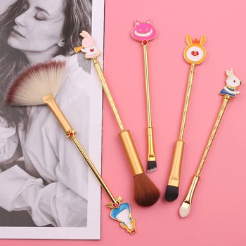 

5pcs/Set Alice in Wonderland Makeup Brushes Sets Tool Beauty Power Eyeshadow Eyebrow Makeup Brush Soft Synthetic Hair
