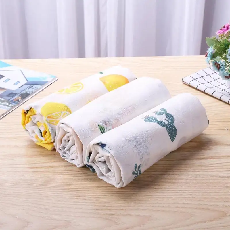 Новорожденных Детское одеяло для малышей хлопок фрукты пеленка с цветами Обёрточная бумага банные полотенца с фруктовым принтом муслин
