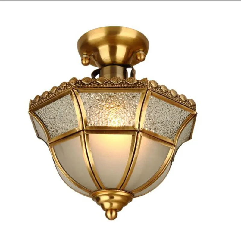 European Style Copper Lamp Ceiling Lamp for Cloakroom Corridor Stairs Led Solder Ceiling Light